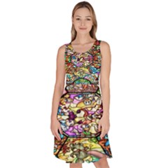 Character Disney Stained Knee Length Skater Dress With Pockets by artworkshop
