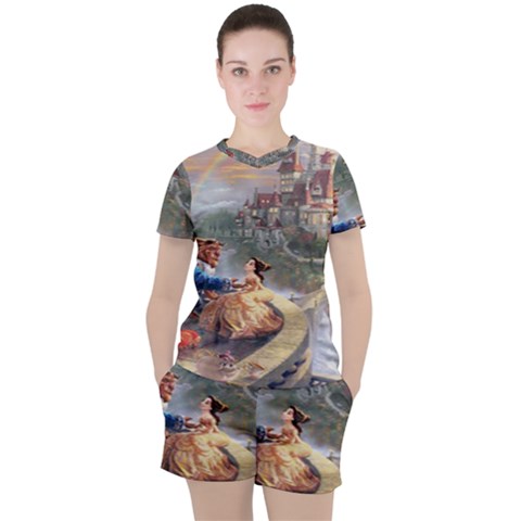 Beauty And The Beast Castle Women s Tee And Shorts Set by artworkshop