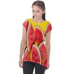 Watermelon Cap Sleeve High Low Top by artworkshop