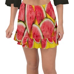 Watermelon Fishtail Mini Chiffon Skirt by artworkshop
