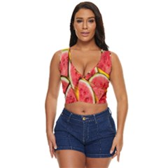 Watermelon Women s Sleeveless Wrap Top by artworkshop