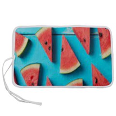 Watermelon Blue Background Pen Storage Case (l) by artworkshop