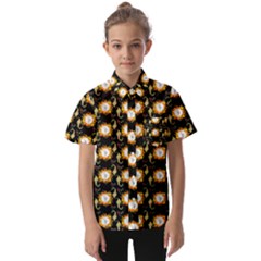Flowers Pattern Kids  Short Sleeve Shirt by Sparkle