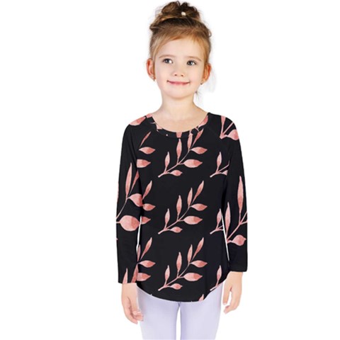 Spring Leafs Kids  Long Sleeve Tee by Sparkle
