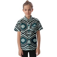 Abstract Pattern Geometric Backgrounds Kids  Short Sleeve Shirt by Eskimos