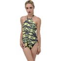 Abstract pattern geometric backgrounds Go with the Flow One Piece Swimsuit View1
