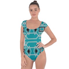 Abstract Pattern Geometric Backgrounds  Short Sleeve Leotard  by Eskimos