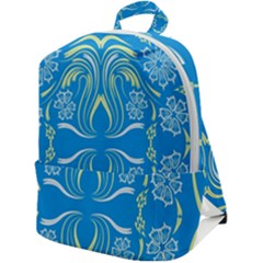 Folk Flowers Print Floral Pattern Ethnic Art Zip Up Backpack by Eskimos