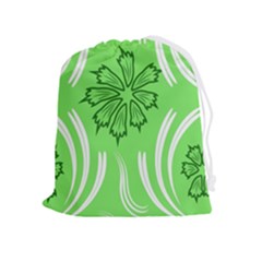 Folk Flowers Print Floral Pattern Ethnic Art Drawstring Pouch (xl) by Eskimos