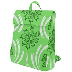 Folk Flowers Print Floral Pattern Ethnic Art Flap Top Backpack by Eskimos