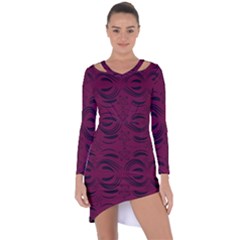 Folk Flowers Print Floral Pattern Ethnic Art Asymmetric Cut-out Shift Dress by Eskimos