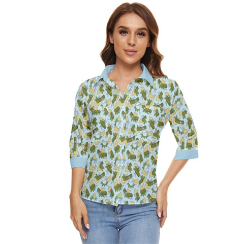 Dolmadakia Women s Quarter Sleeve Pocket Shirt by sifis