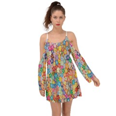 Floral Flowers Kimono Sleeves Boho Dress by artworkshop