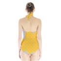 Hexagons Yellow Honeycomb Hive Bee Hive Pattern Halter Swimsuit View2