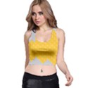 Hexagons Yellow Honeycomb Hive Bee Hive Pattern Racer Back Crop Top View1