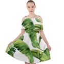 Sheets Tropical Plant Palm Summer Exotic Cut Out Shoulders Chiffon Dress View1