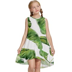 Sheets Tropical Plant Palm Summer Exotic Kids  Frill Swing Dress by artworkshop