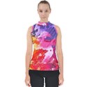 Colorful Painting Mock Neck Shell Top View1