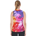 Colorful Painting Mock Neck Shell Top View2