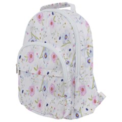 Pattern Flowers Rounded Multi Pocket Backpack by artworkshop
