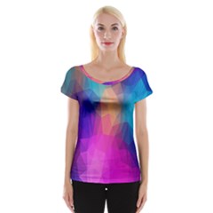 Triangles Polygon Color Cap Sleeve Top by artworkshop