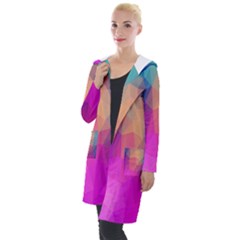 Triangles Polygon Color Hooded Pocket Cardigan by artworkshop