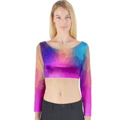 Triangles Polygon Color Long Sleeve Crop Top by artworkshop