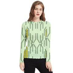 Abstract Pattern Geometric Backgrounds Women s Long Sleeve Rash Guard by Eskimos