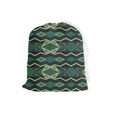 Abstract Pattern Geometric Backgrounds Drawstring Pouch (large) by Eskimos