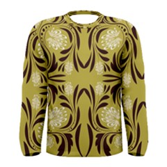 Folk Flowers Print Floral Pattern Ethnic Art Men s Long Sleeve Tee by Eskimos