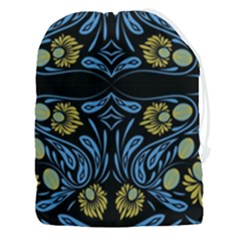 Folk Flowers Print Floral Pattern Ethnic Art Drawstring Pouch (3xl) by Eskimos