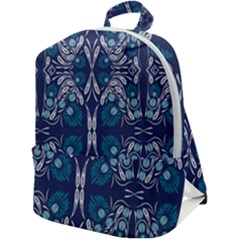 Folk Flowers Print Floral Pattern Ethnic Art Zip Up Backpack by Eskimos