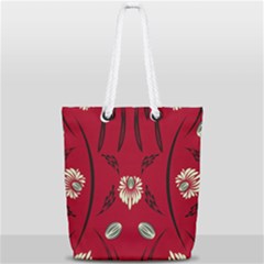 Folk Flowers Print Floral Pattern Ethnic Art Full Print Rope Handle Tote (small) by Eskimos