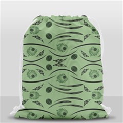 Folk Flowers Print Floral Pattern Ethnic Art Drawstring Bag (small) by Eskimos