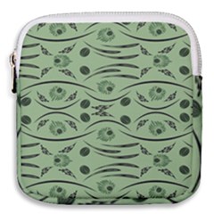 Folk Flowers Print Floral Pattern Ethnic Art Mini Square Pouch by Eskimos