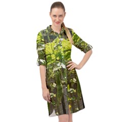 Bitter Melon Long Sleeve Mini Shirt Dress by artworkshop