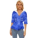Blue Sky Over The Bluebells Frost Fractal Lightweight Drawstring Hooded Top View1