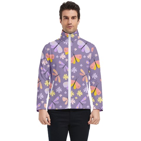 Vector-seamless-pattern-with-butterflies-beetles Men s Bomber Jacket by Jancukart