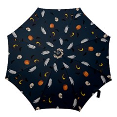 Halloween Ghost Pumpkin Bat Skull Hook Handle Umbrellas (large) by artworkshop