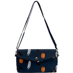 Halloween Ghost Pumpkin Bat Skull Removable Strap Clutch Bag by artworkshop
