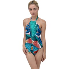 Leaves Tropical Exotic Go With The Flow One Piece Swimsuit by artworkshop