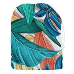 Leaves Tropical Exotic Drawstring Pouch (3xl) by artworkshop