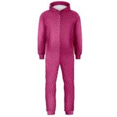 Pink Leather Leather Texture Skin Texture Hooded Jumpsuit (men) by artworkshop