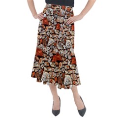 Stone Wall Wall Texture Drywall Stones Rocks Midi Mermaid Skirt by artworkshop