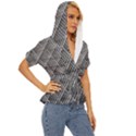 Grid Wire Mesh Stainless Rods Metal Lightweight Drawstring Hooded Top View3