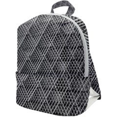 Grid Wire Mesh Stainless Rods Metal Zip Up Backpack by artworkshop