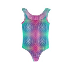 Infinity Circles Kids  Frill Swimsuit by Thespacecampers