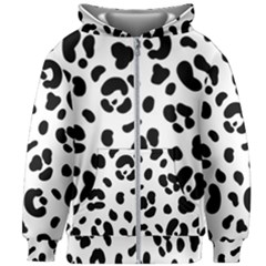 Blak-white-tiger-polkadot Kids  Zipper Hoodie Without Drawstring by nate14shop