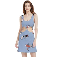 Fish Carp Koi Koi Velvet Cutout Dress by artworkshop