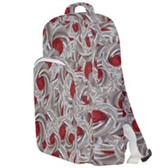 Cream With Cherries Motif Random Pattern Double Compartment Backpack by dflcprintsclothing
